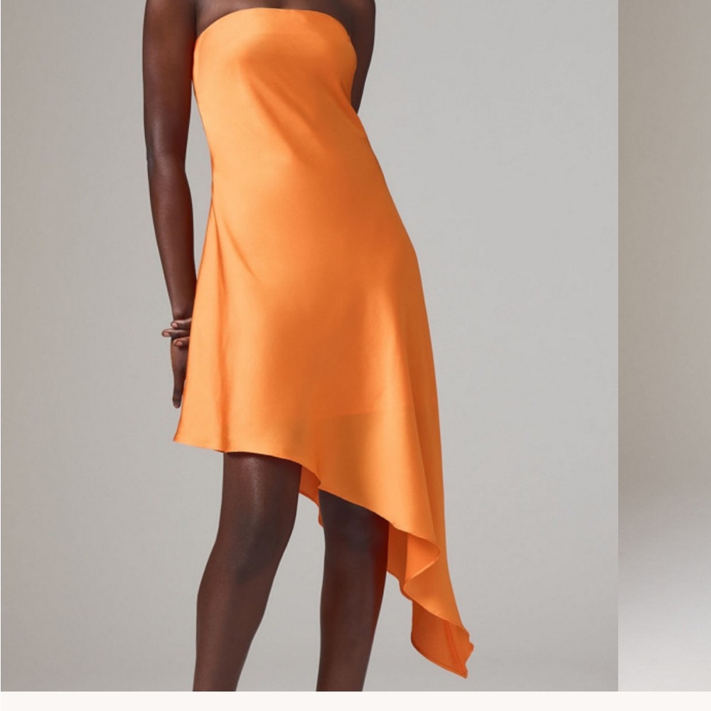Hutch Orange Asymmetrical Slip Dress for Cocktail